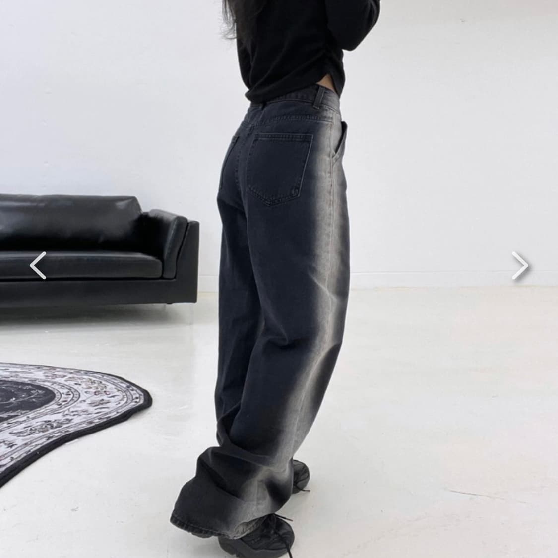 사이드워싱 스트레이트핏 블랙진 블렉데님 상품이미지4