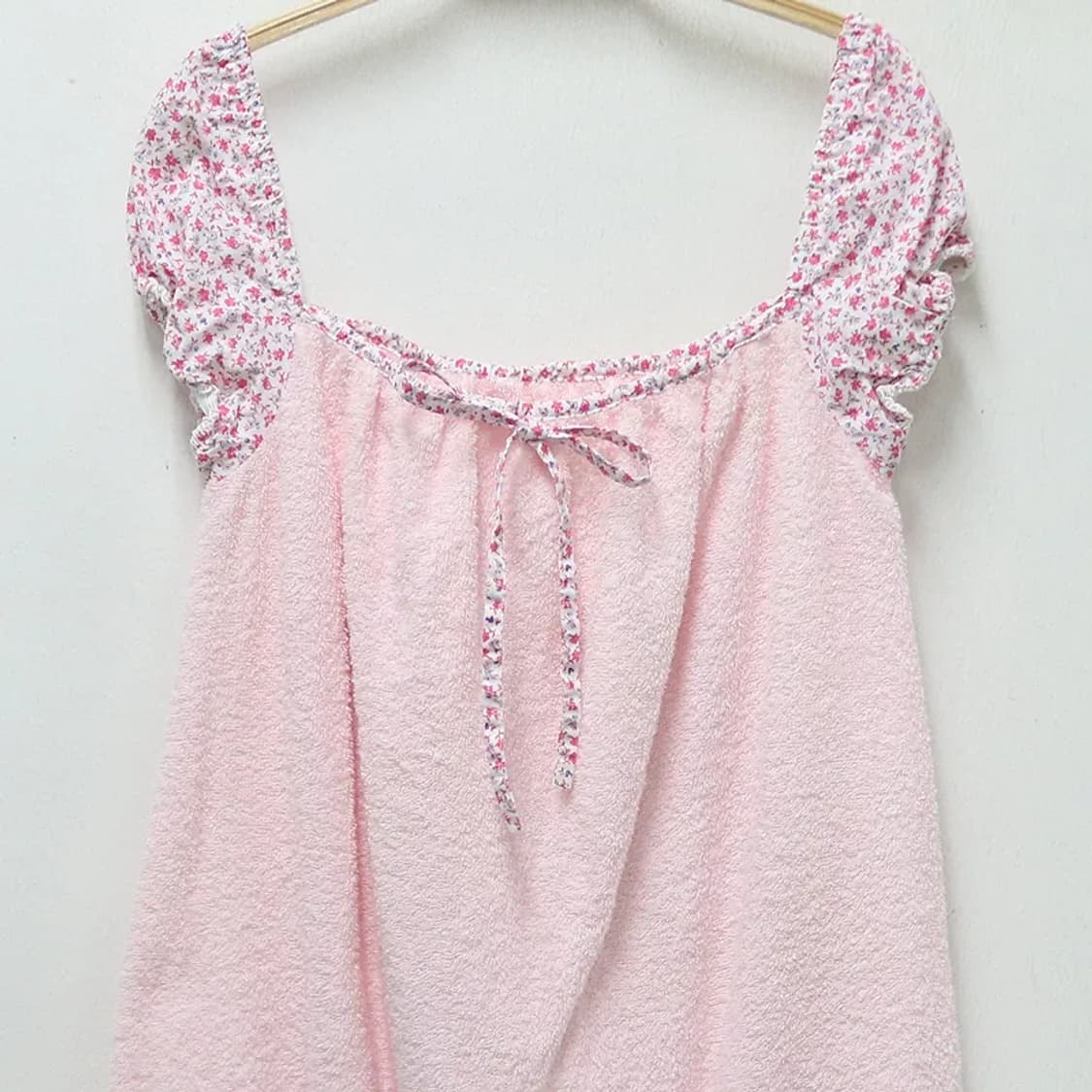 플라워 퍼프소매 포인트 홈웨어 원피스 60274 상품이미지3