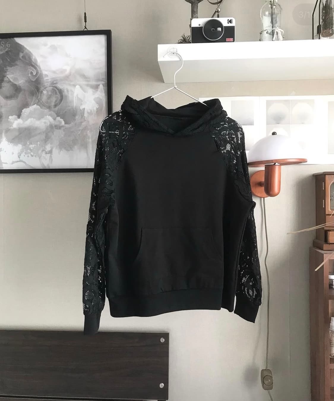 도요샛 빈티지 레이스 후드탑 상품이미지1