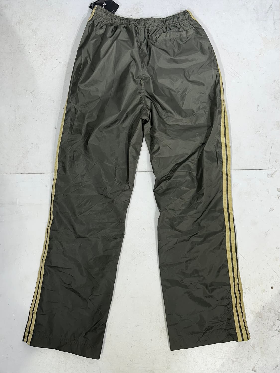 일본 빈티지 카키 브라운 대대장 삼선 와이드 힙합 트랙 팬츠 M 상품이미지5