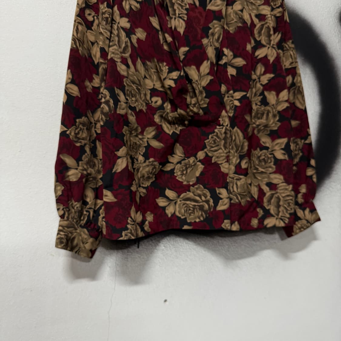 VTG 빈티지 숄 카라 더블버튼 플라워 자카트 패턴 블라우스 상품이미지4