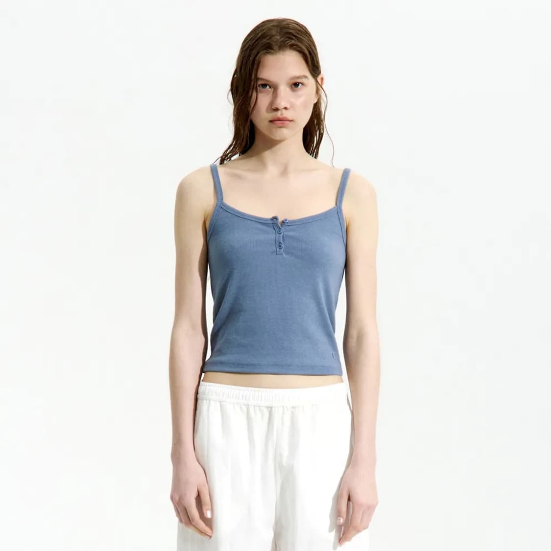 Henry Henley Neck Camisole Blue 상품이미지3