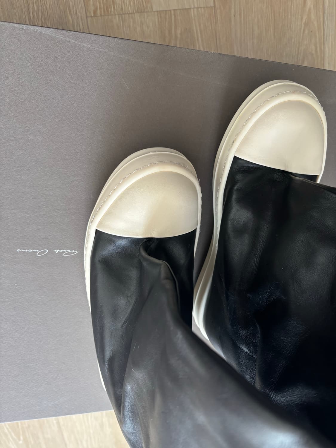 Rick Owens 콘트라스트 토 사이하이 부츠 36 상품이미지3