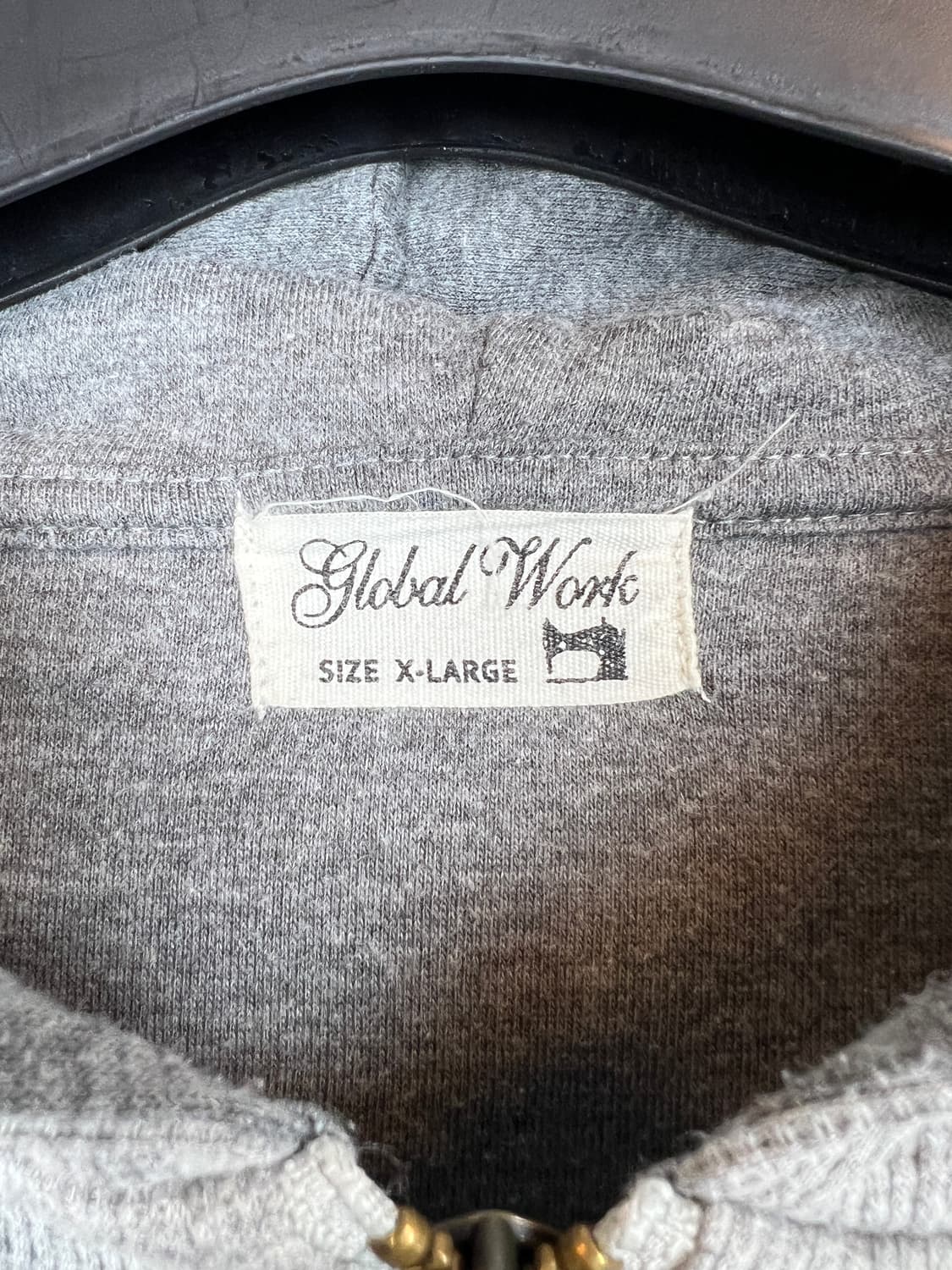 O127 글로벌워크 그레이 후드집업 XL 상품이미지3