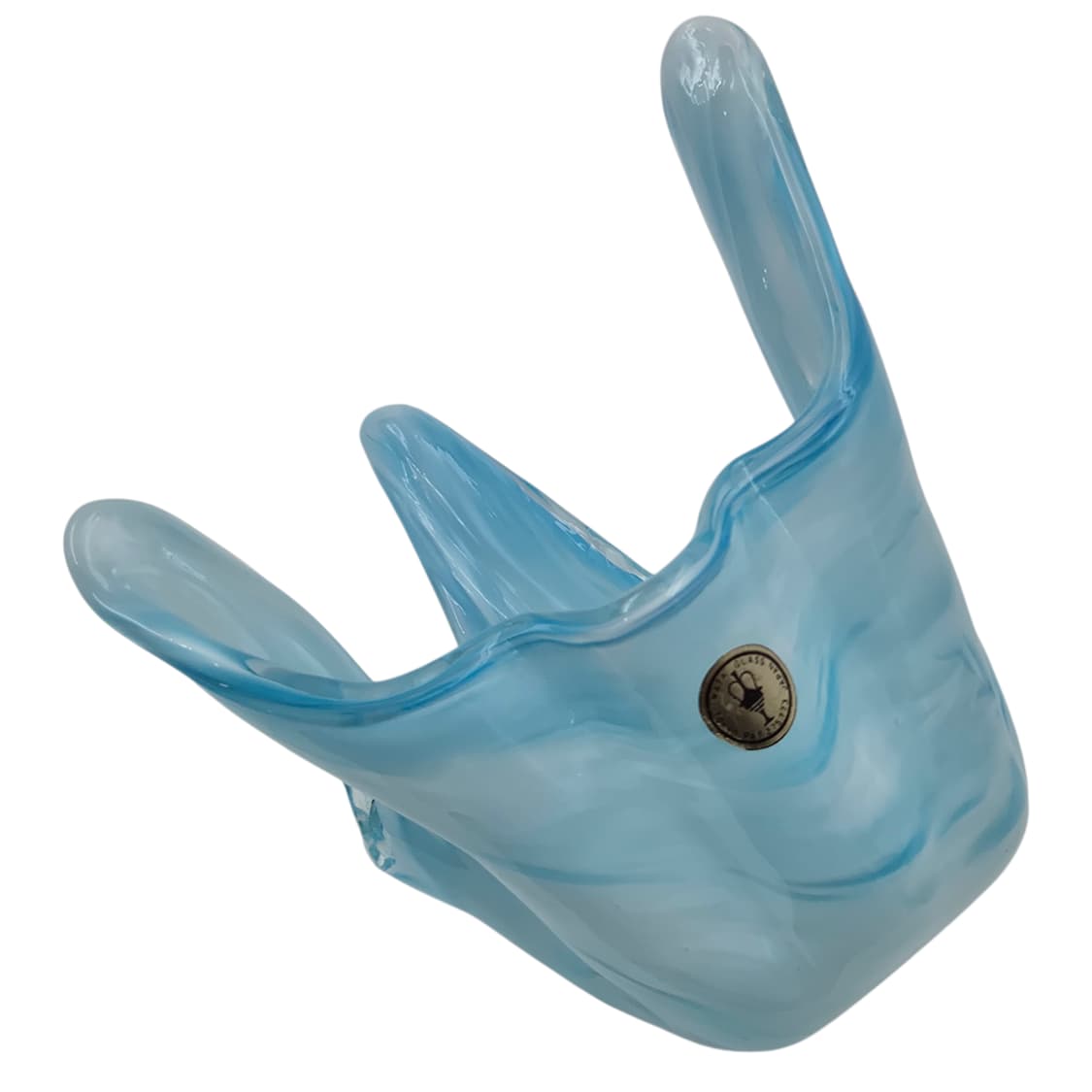 70s 이와타 핸드블로운 아쿠아 마블 산호 꽃병 상품이미지3