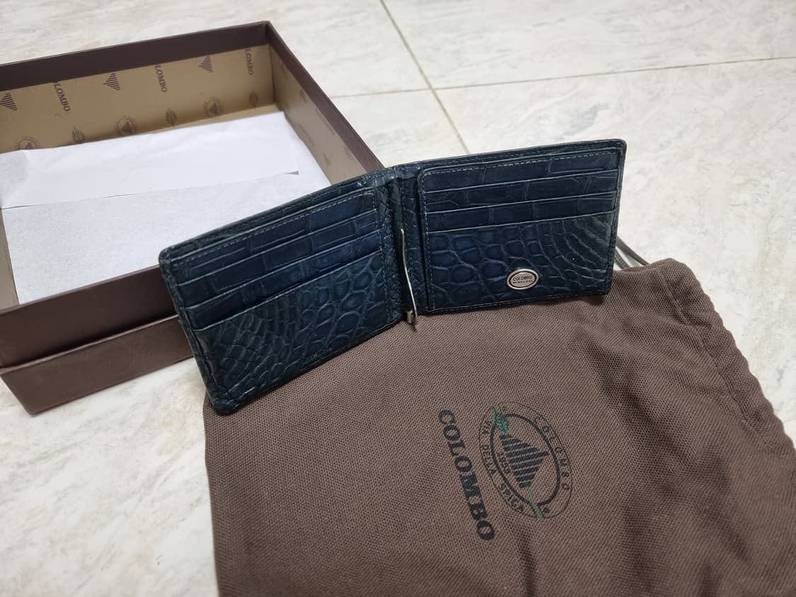 콜롬보 통와니 머니클립 지갑 반지갑 악어가죽 사파이어 에메랄드 상품이미지6