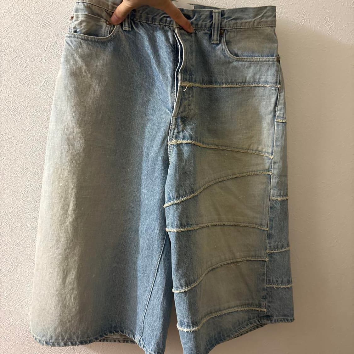 KAMIYA Switching Denim Wide Bermuda Pant 상품이미지3