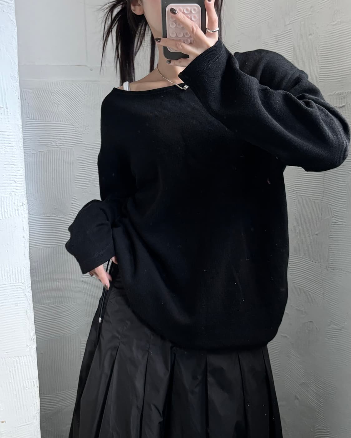 Saint James 세인트제임스 블랙컬러 보트넥 울 니트 상품이미지1