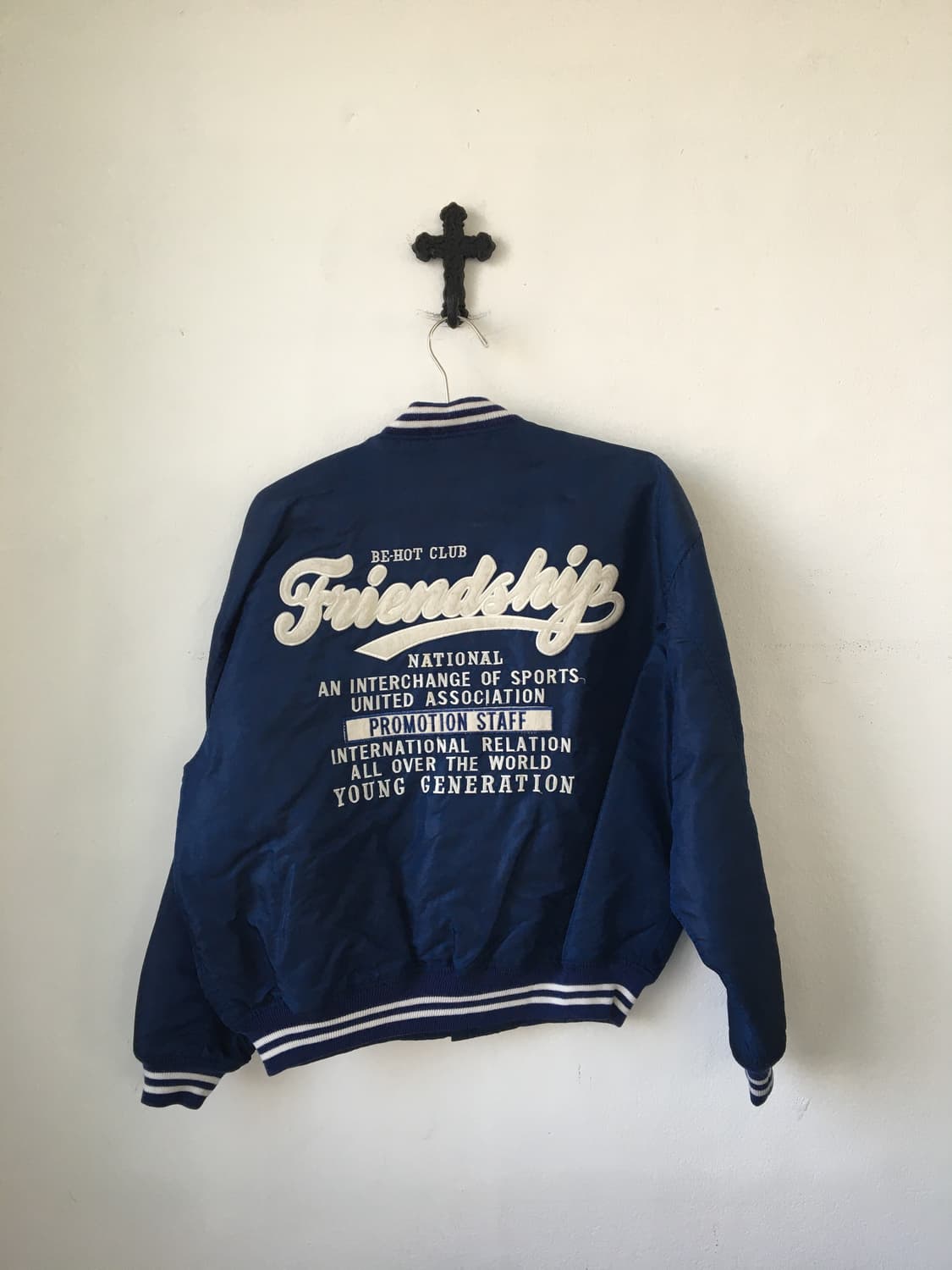 Lettering point bomber jacket 상품이미지3