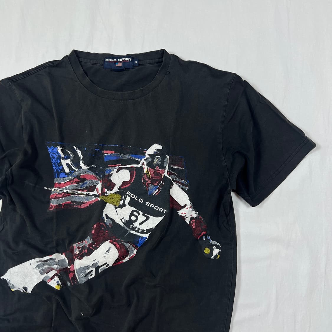 90‘s 폴로스포츠 polo sport 스키맨 프린트 반팔티 상품이미지2