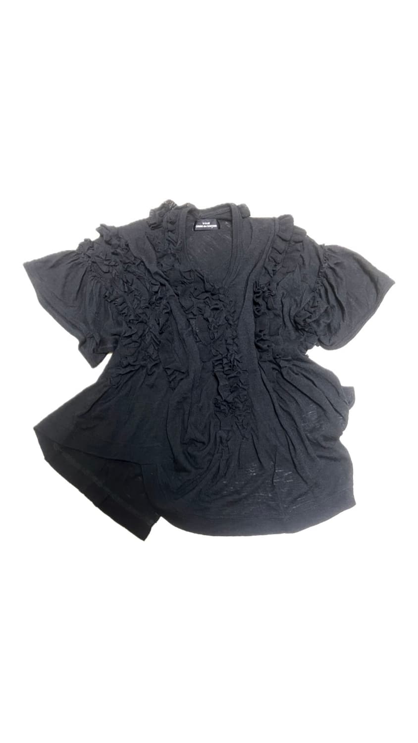 꼼데가르송 트리콧 프릴 드레이프 울 반팔 상품이미지2