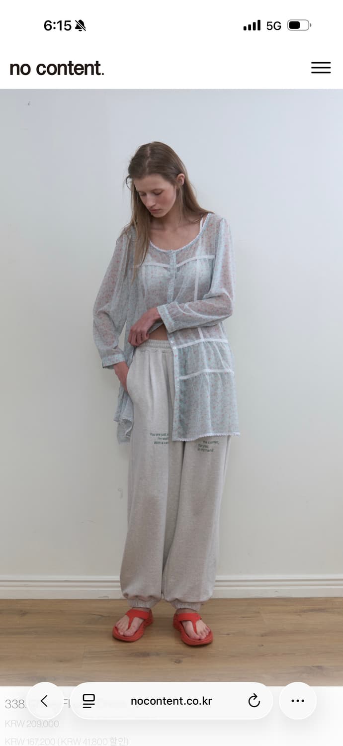 노컨텐츠 원피스338. Sheer Flower Dress _ Mint 상품이미지1