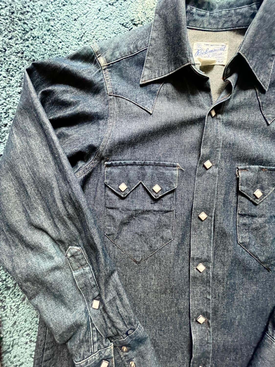 락마운트 웨스턴 셔츠 생지 인디고 상품이미지4