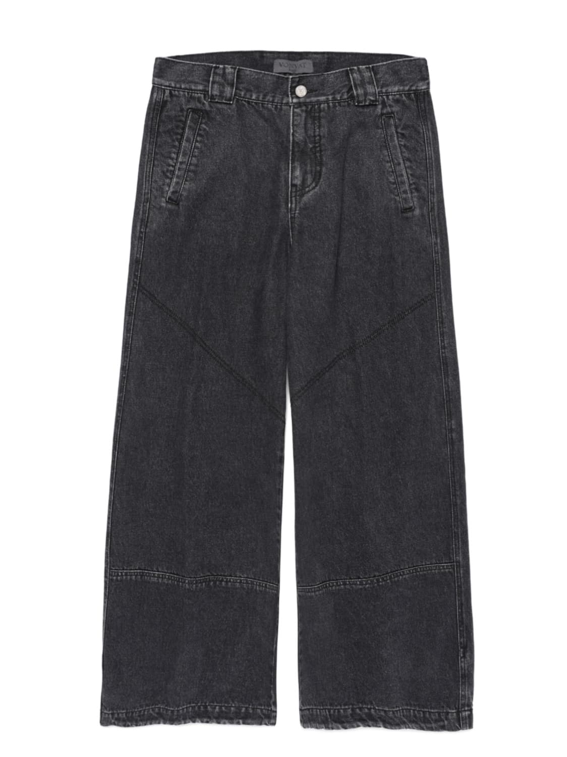 본바트 V 스티치 와이드 진 (블랙) 상품이미지4