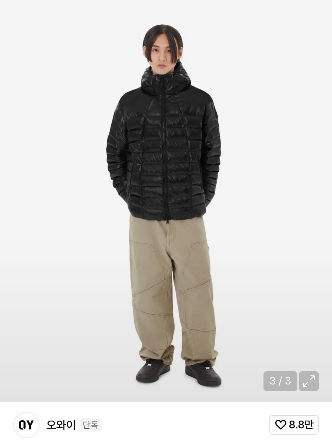 오와이 CURVED ZIPPER LIGHTWEIGHT PUFFER JAC 상품이미지1