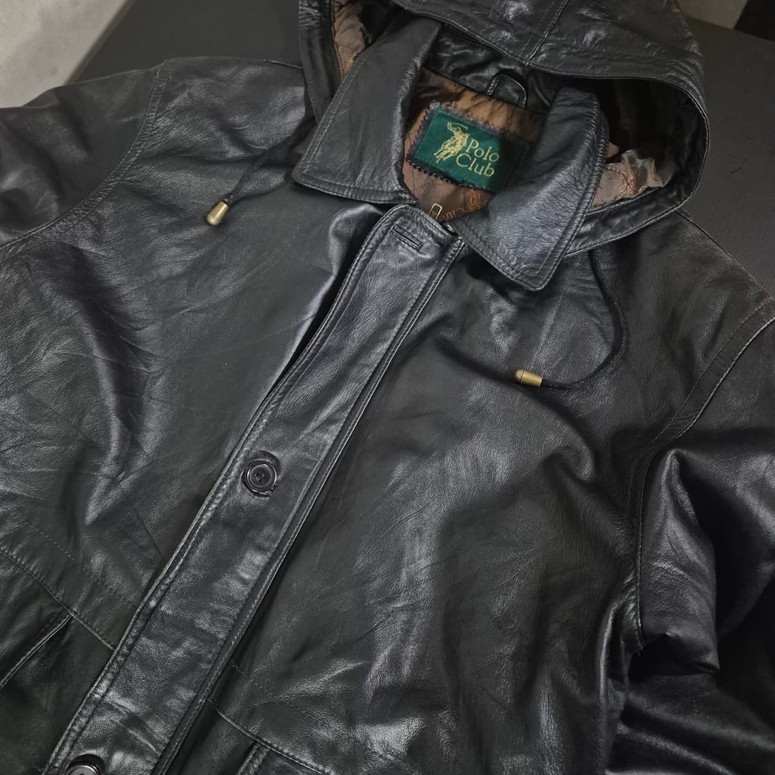 폴로클럽 리얼 레더 후드 자켓 M사이즈 상품이미지3
