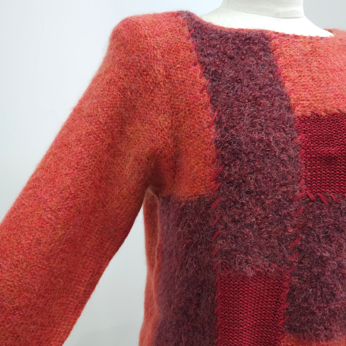 맥시스터 울혼방 패치워크 니트 상품이미지5