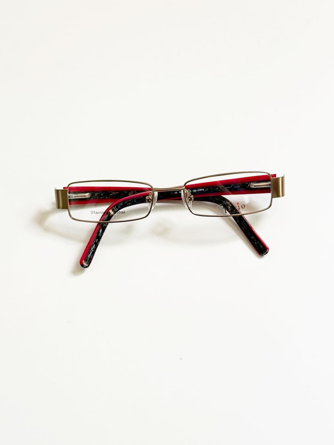 90s TOKIO 브라운 메탈 슬림 스퀘어 빈티지 안경 상품이미지2