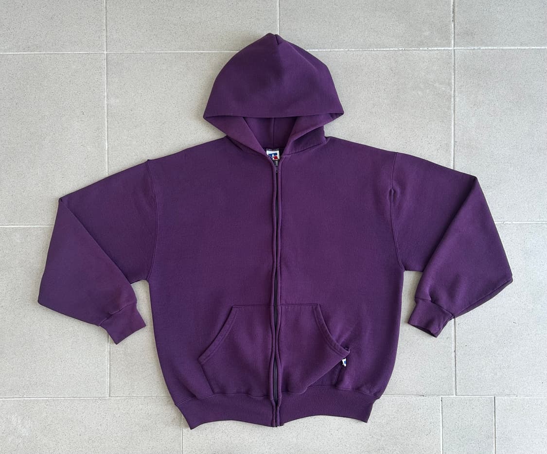 90s 빈티지 러셀 후드집업 퍼플 L USA 상품이미지1