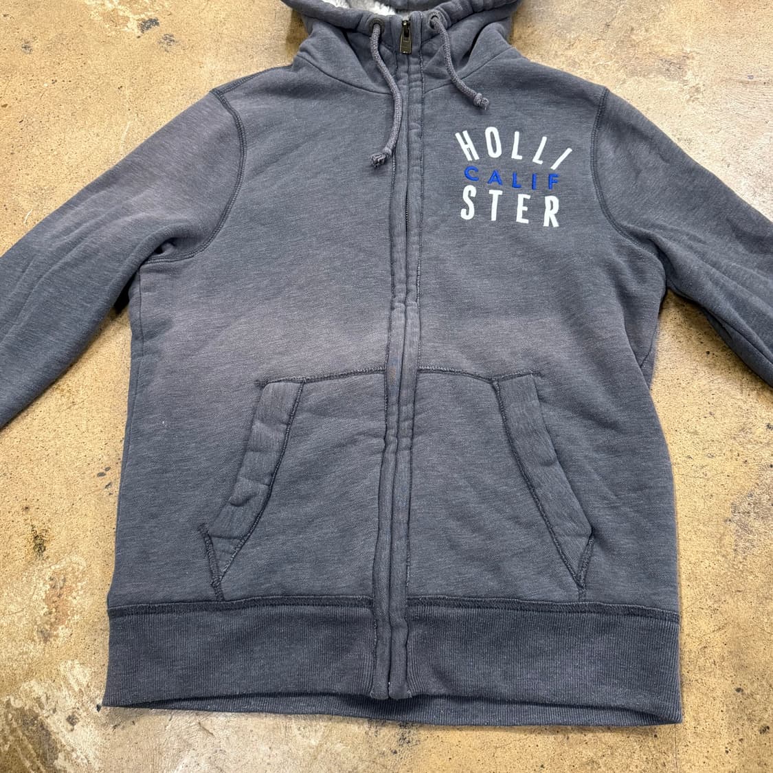 홀리스터 그레이 양털 후드집업 상품이미지3