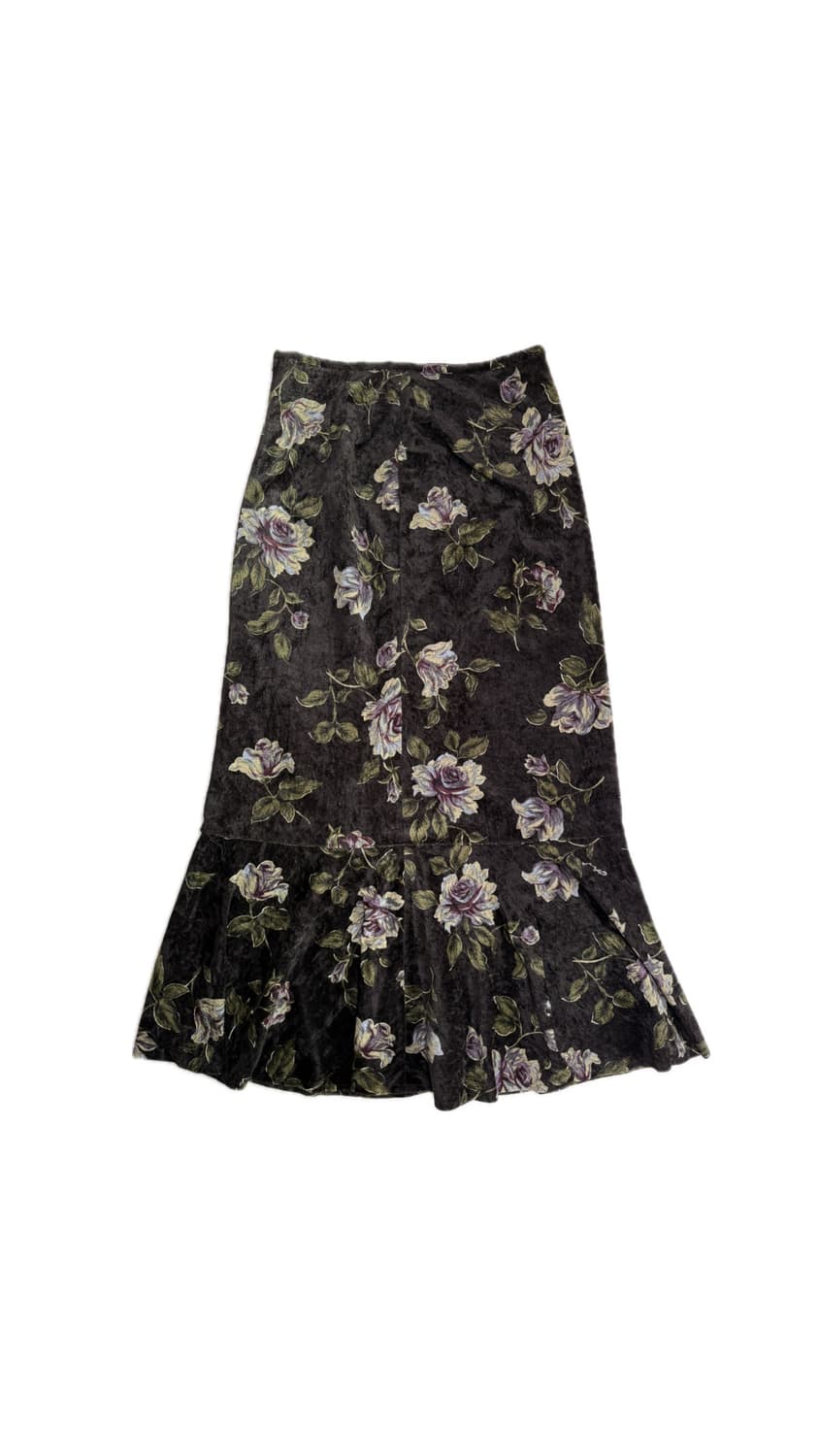 L'EST ROSE  벨벳 플로럴 머메이드 스커트 상품이미지1