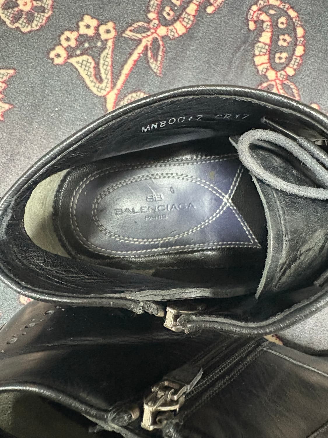 발렌시아가(Balenciaga) 블랙 레더 클래식 부츠 (250mm) 상품이미지4