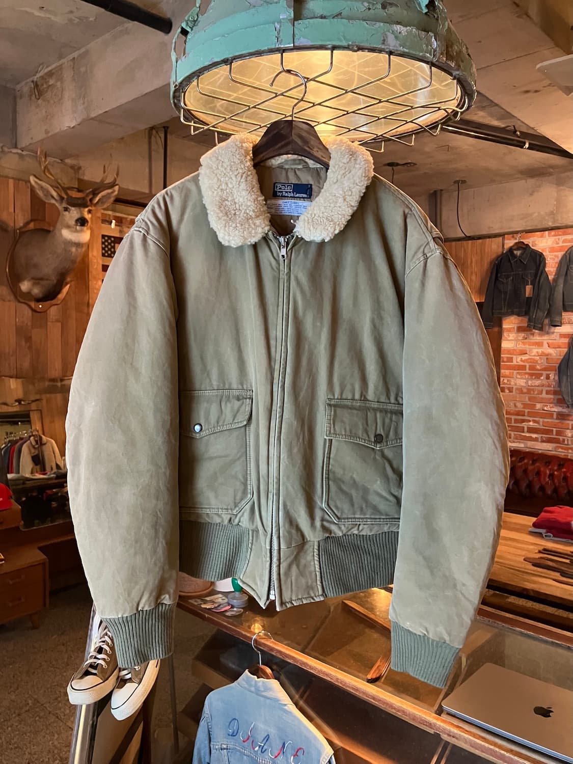90s 빈티지 폴로 랄프로렌 코튼 G-1 다운 봄버 자켓 상품이미지2