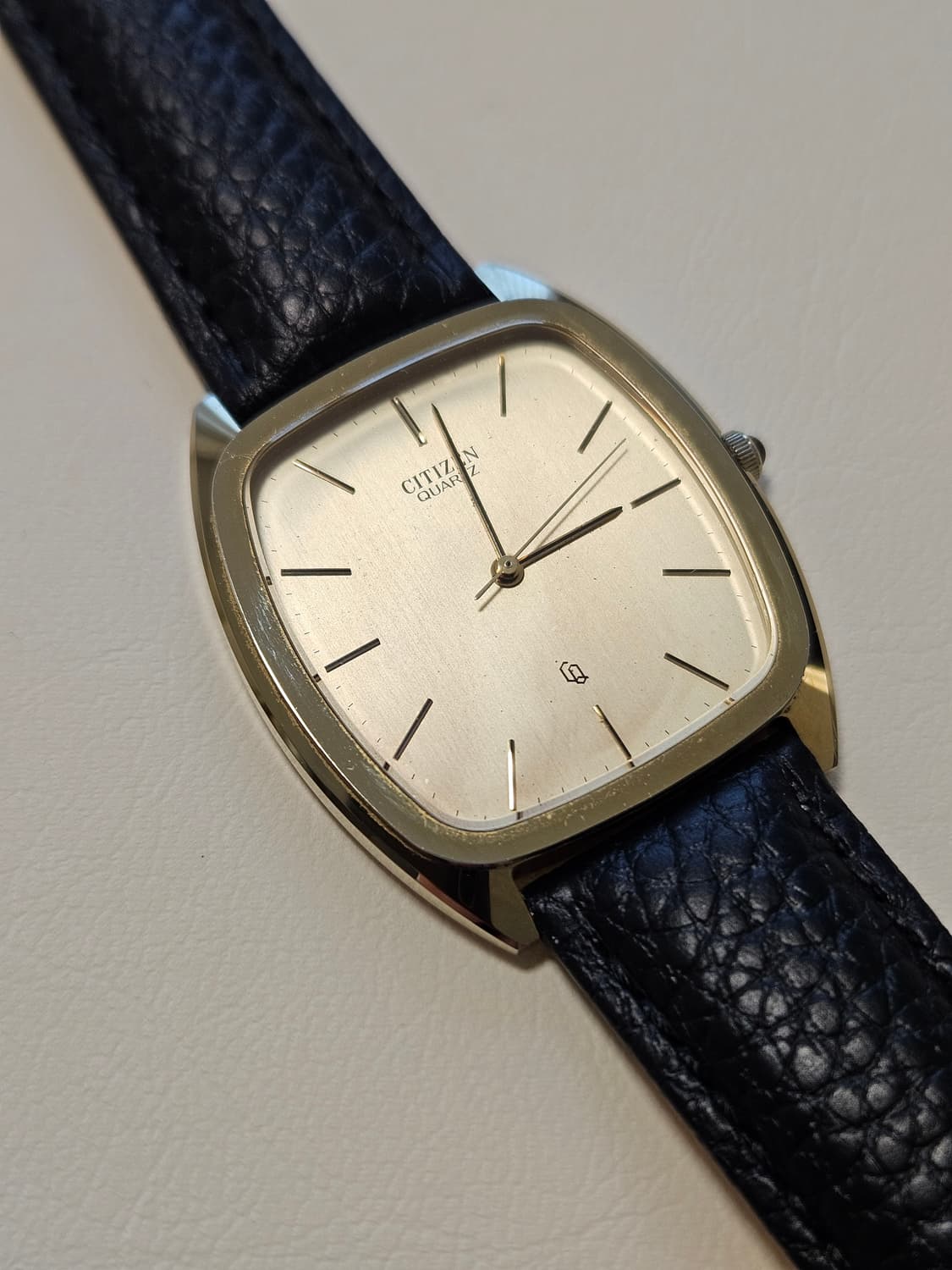 빈티지 시티즌 쿼츠 금장 가죽 시계 상품이미지1