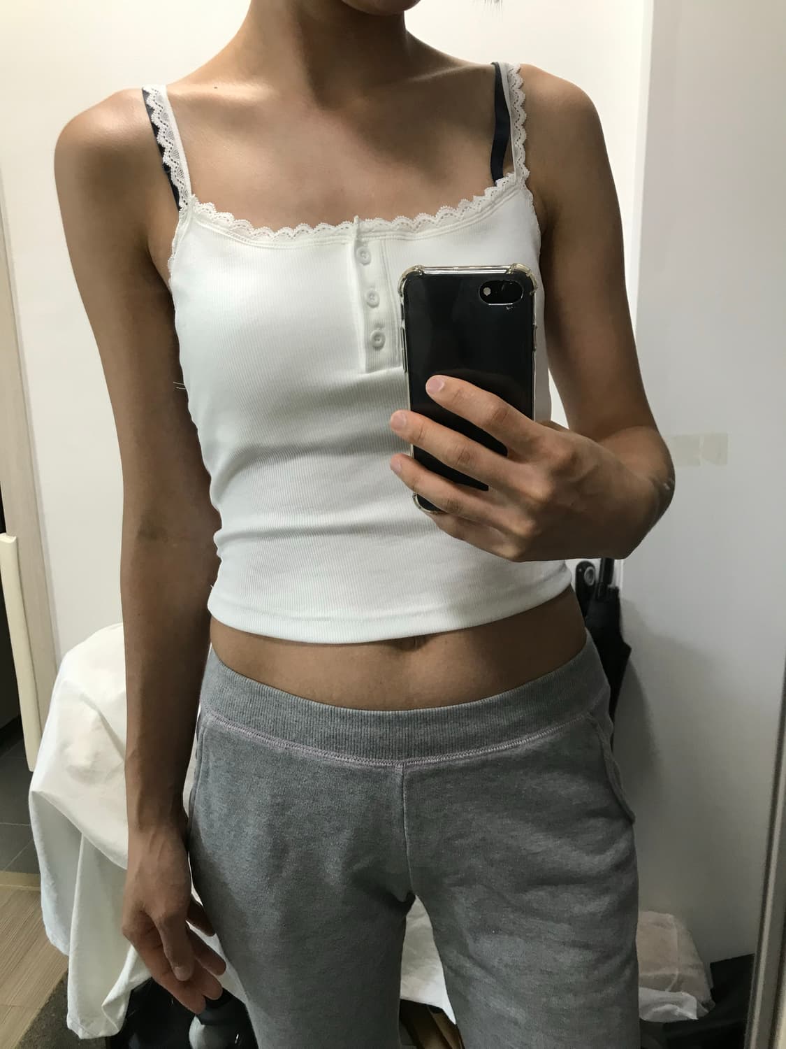 SHEIN 단추 레이스 나시티 상품이미지1