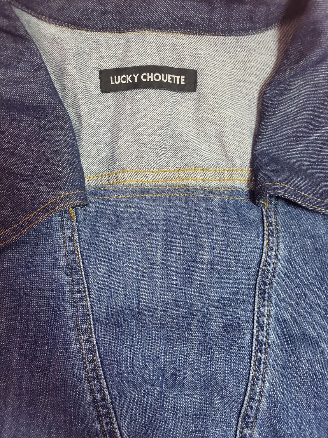 급처상태좋음!럭키슈에뜨 세일러 데님 청 롱원피스 36사이즈 상품이미지2