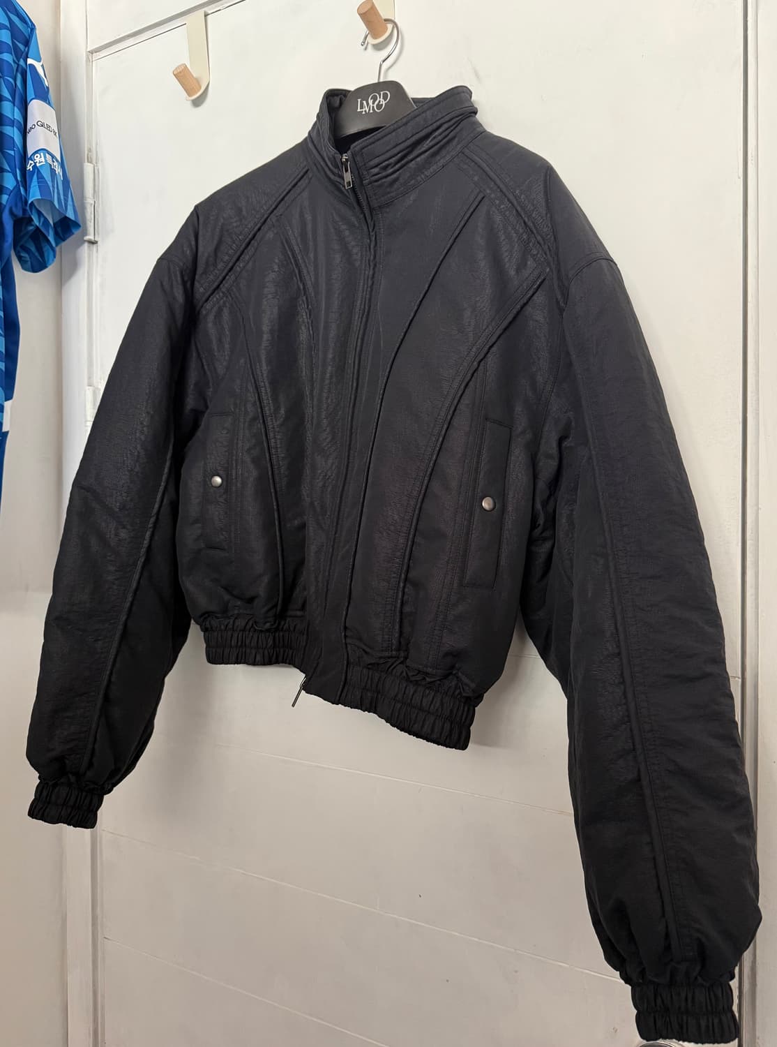 엘무드 벌키 크롭 봄버 자켓 블랙(48) 상품이미지4