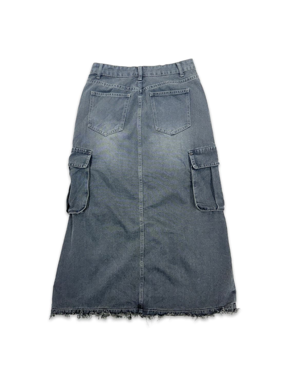 빈티지 블루 카고 데님 롱 스커트 상품이미지4
