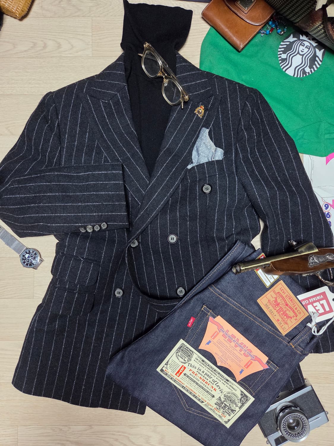 SLOWER1951 더블브레스티드 자켓 수트 정장 상품이미지1