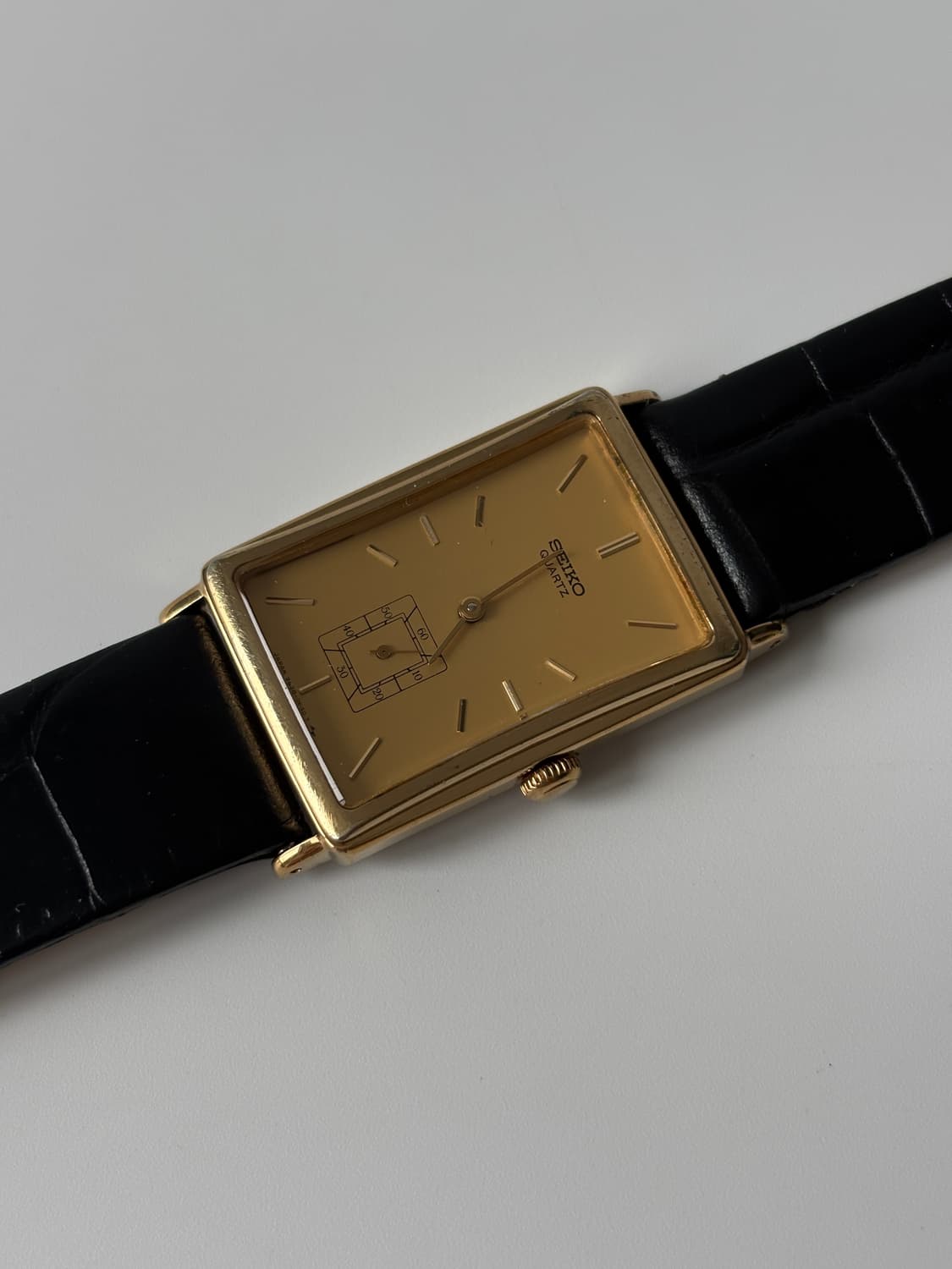 1980년대 Chariot 스몰 세컨즈 골드 탱크 쿼츠 남성 상품이미지1