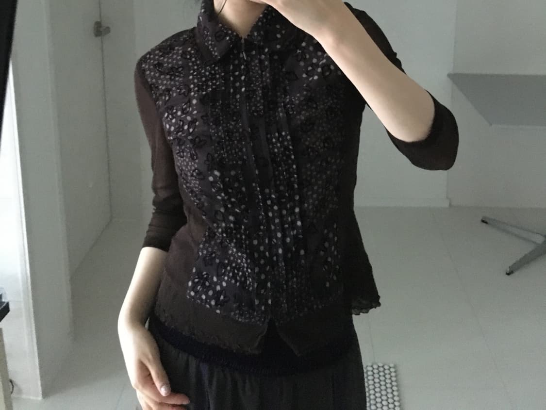 dot floral sheer top 상품이미지1