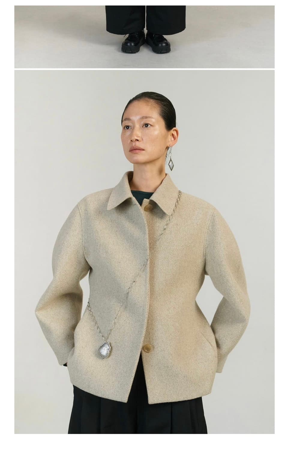 아모멘토 아워글래스 코트 베이지 상품이미지1