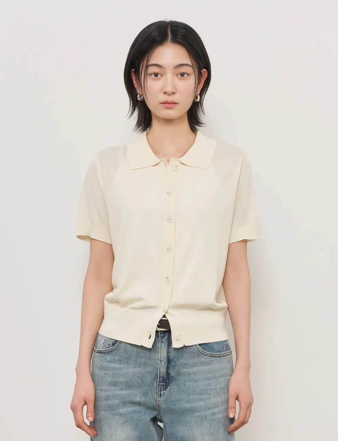 제너럴 아이디어 카라 하프 가디건 상품이미지1