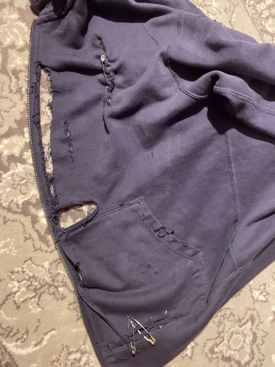 유니클로 후드집업 데미징 커스텀 상품이미지6