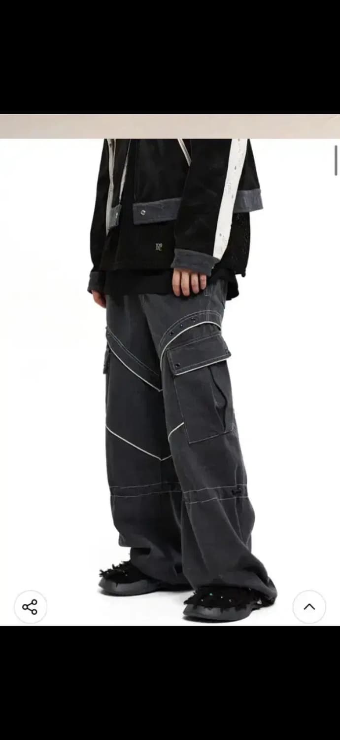 알에스에스씨 KNEE STRING 카고 데님 팬츠 >환불 가능 상품이미지1