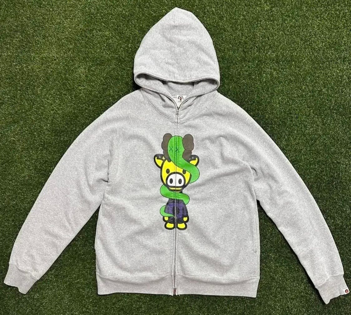 베이프 x 카우스 풀집업 후드 상품이미지1