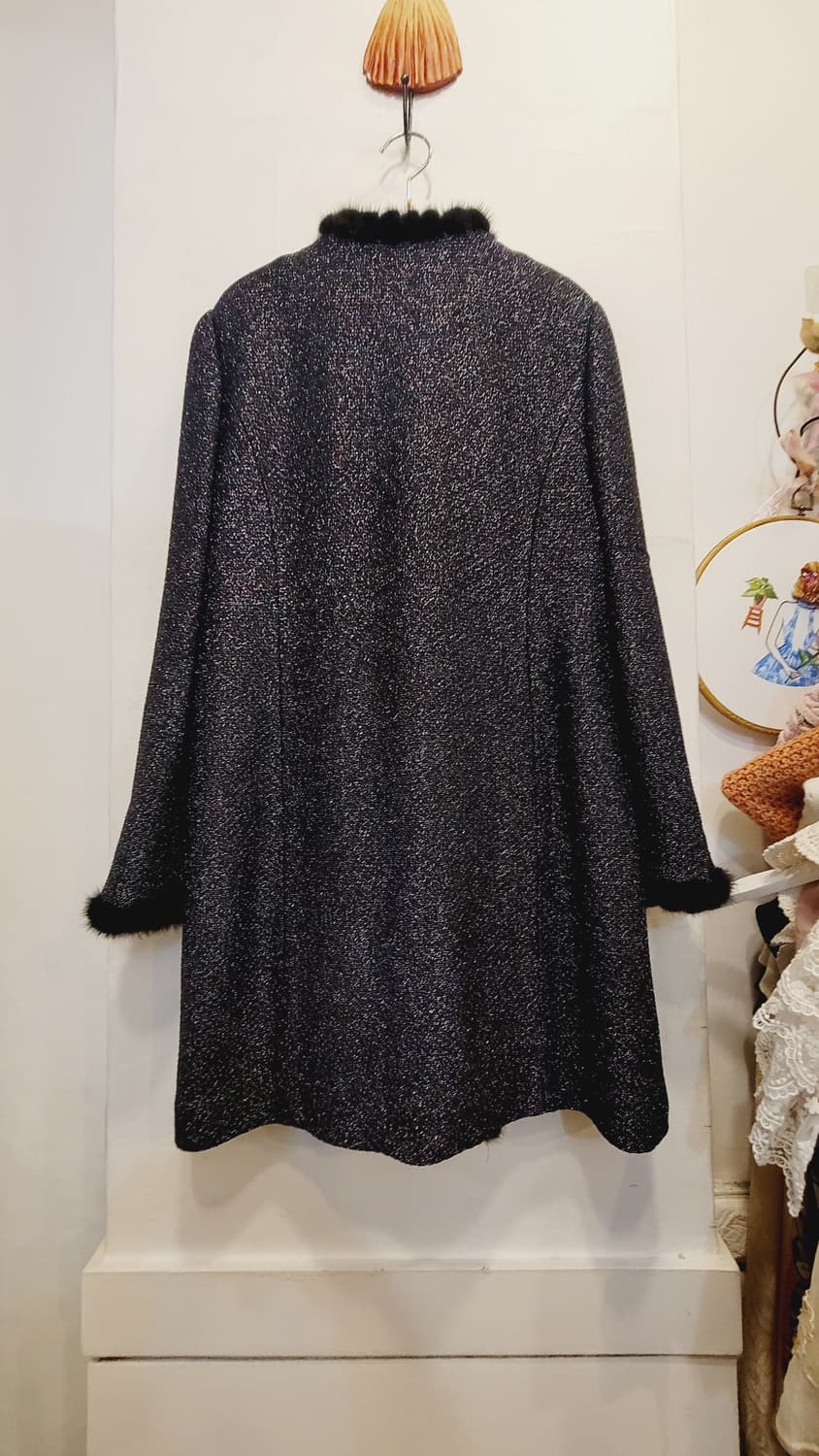 디자이너 부띠끄 밍크트리밍 울니트코트 상품이미지2