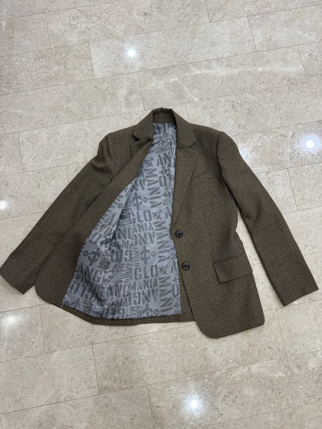 비비안 웨스트 우드 카키 체크 블레이저 상품이미지2