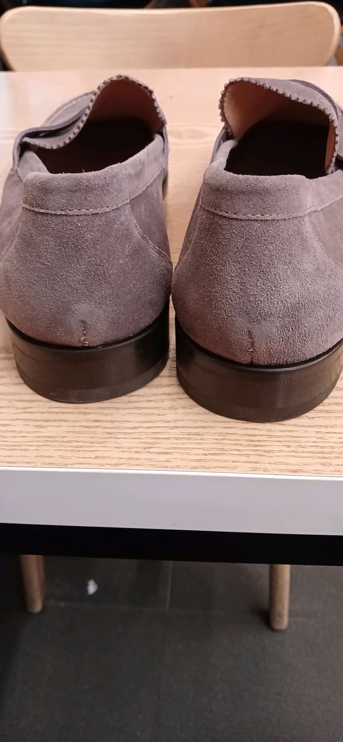 새제품,로렌조 반피 타바코 스웨이드 로퍼 베이지앤퍼플 상품이미지4