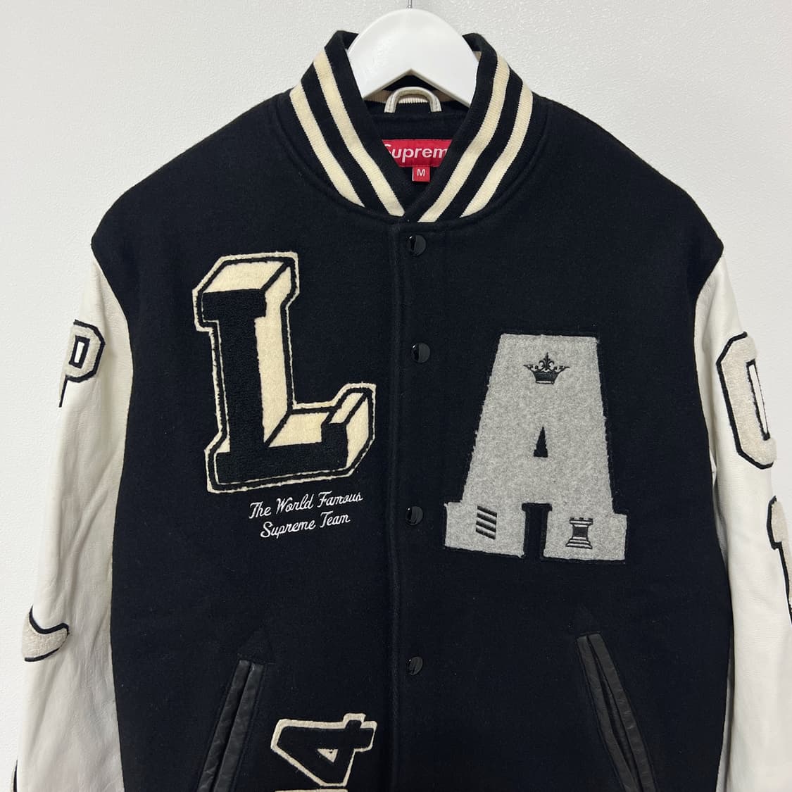 슈프림 06AW 올시티 베이스볼 바시티 자켓 검흰 상품이미지4