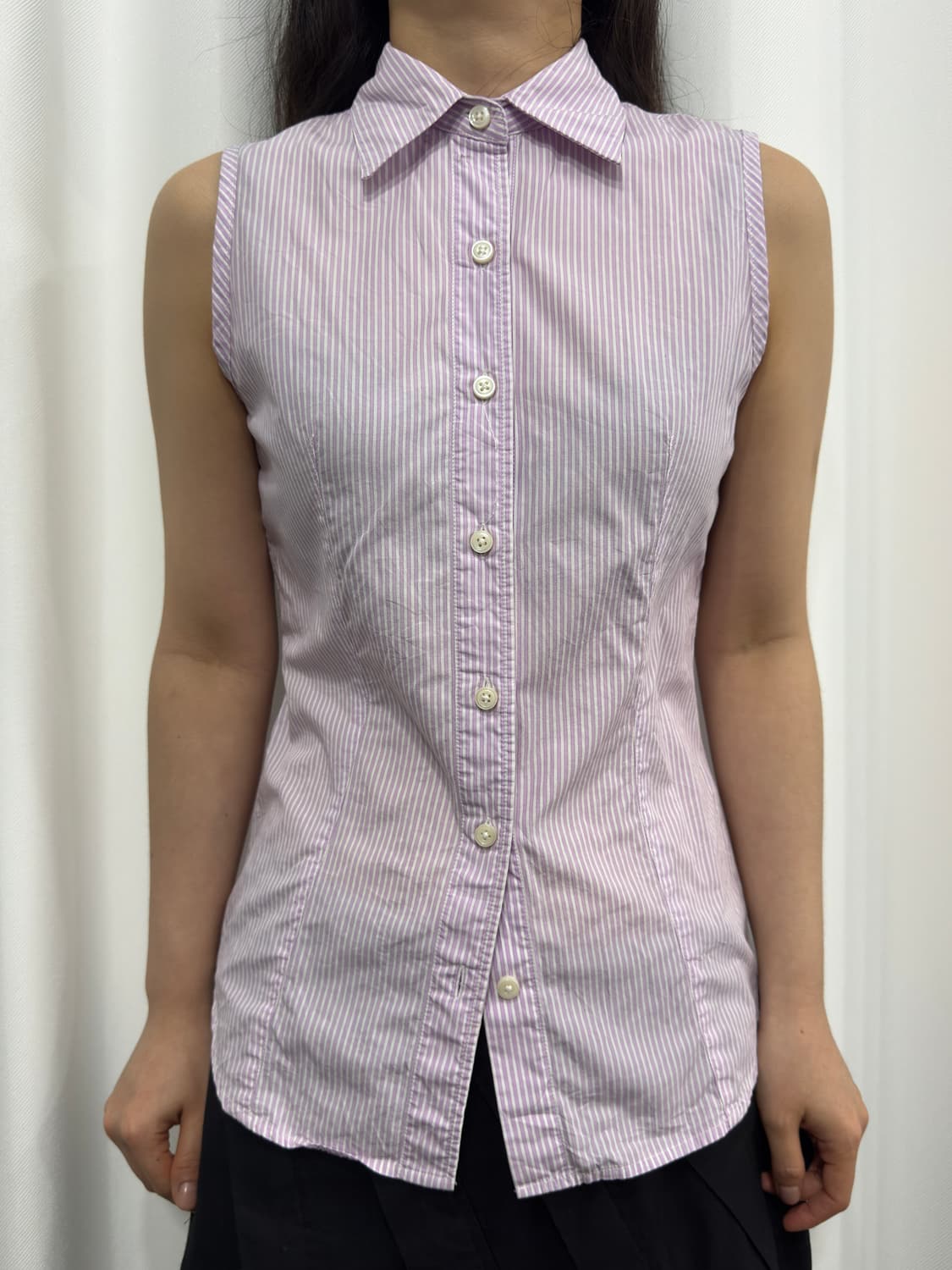 stripe sleeveless shirt 상품이미지1
