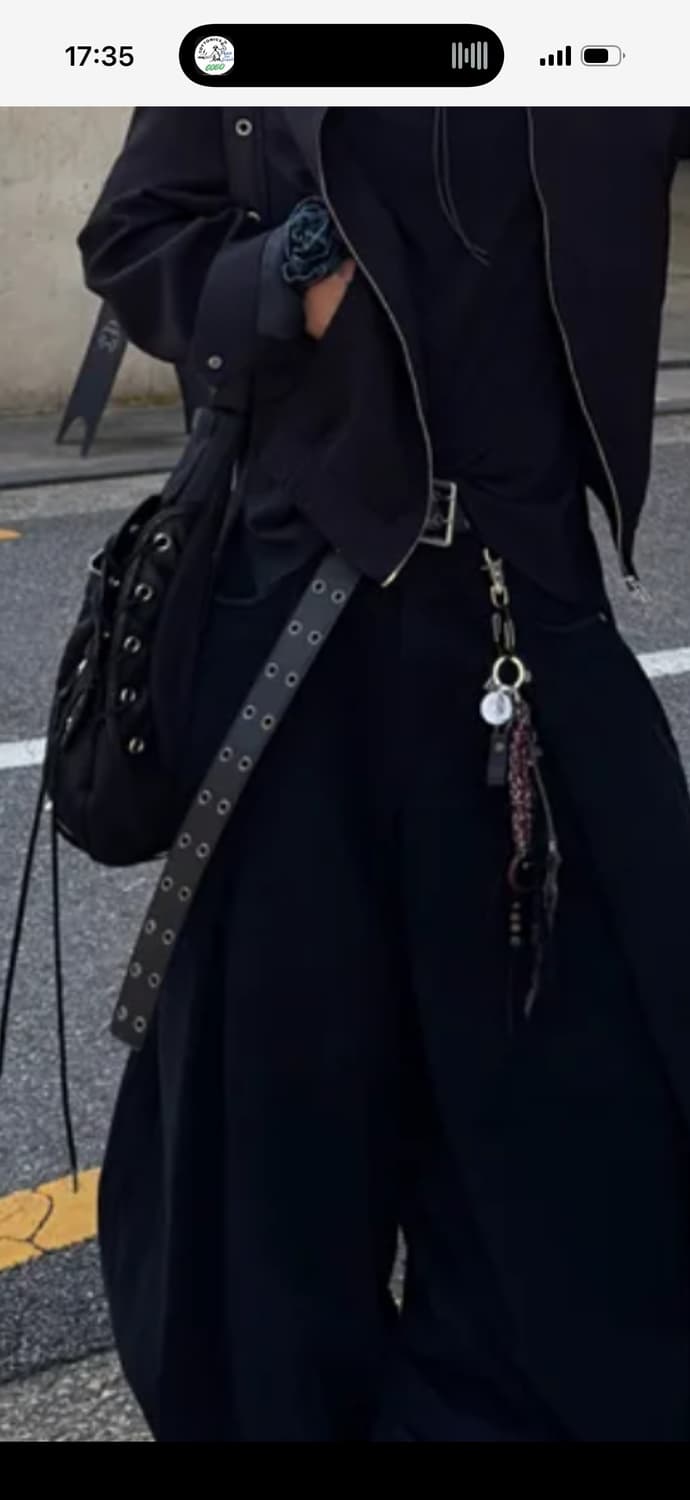 포스센서티브 EYELET LEATHER BELT BK LONG 롱벨트 상품이미지4