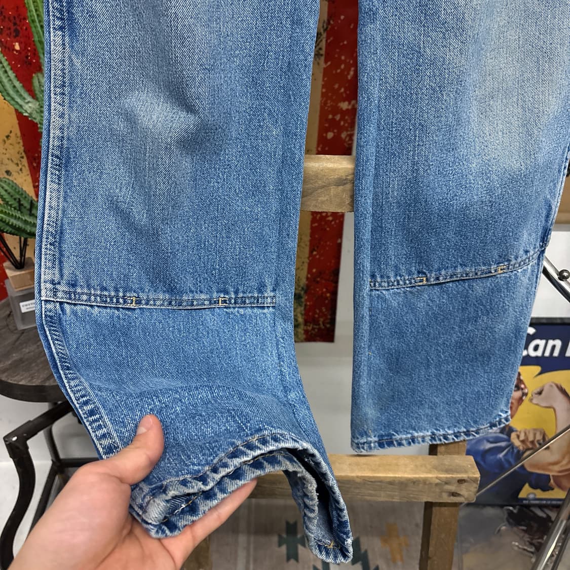 디키즈 릴렉스핏 더블니 스톤워싱 카펜터 워크 데님팬츠 N1232   상품이미지4