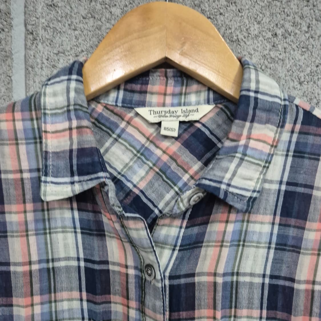 써스데이아일랜드 면 체크 여름셔츠 상품이미지3