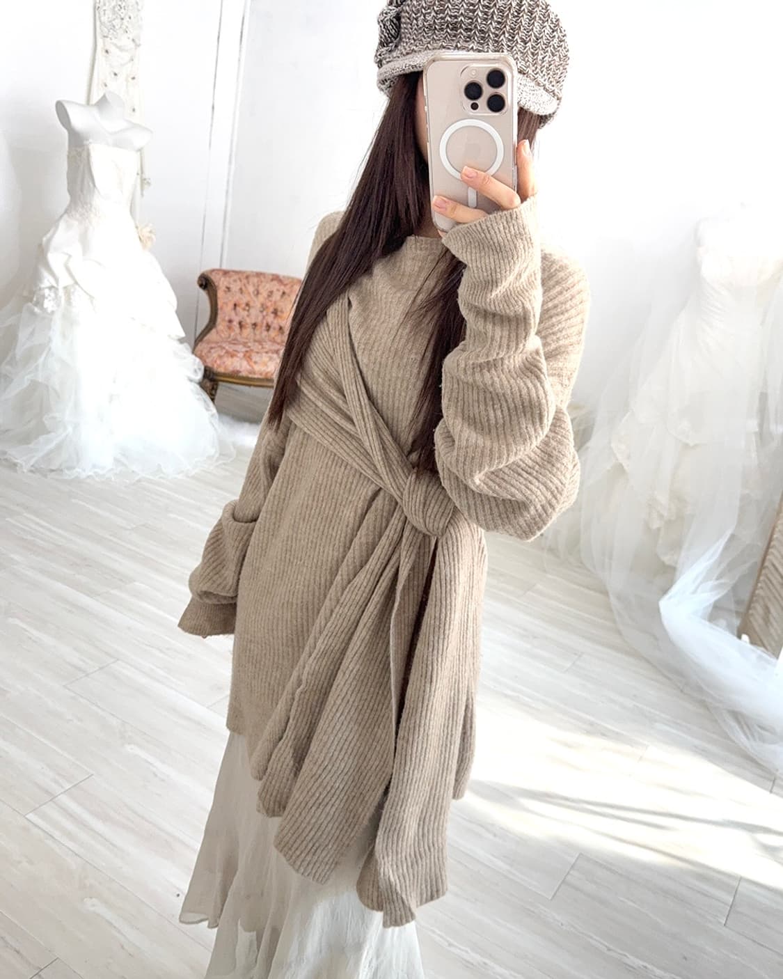 mute beige knit dress 상품이미지3