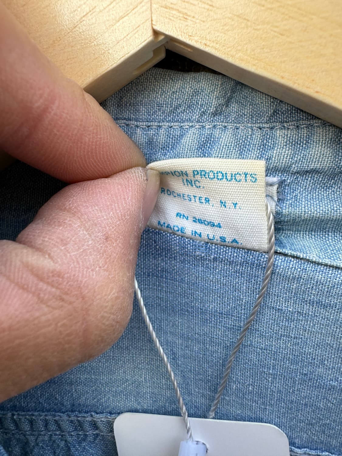 70s 챔피온 샴브레이 셔츠 made in usa 미해군 데님 상품이미지7